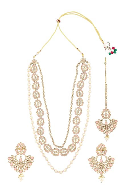 Moh-Maya By Disha Khatri Studded Layered Necklace Set 