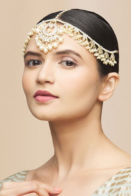 Moh-Maya By Disha Khatri Gold Plated Kundan Mathapatti Online at Aza Fashions Moh-Maya By Disha Khatri_Gold Plated Kundan Mathapatti _Online_at_Aza_Fashions