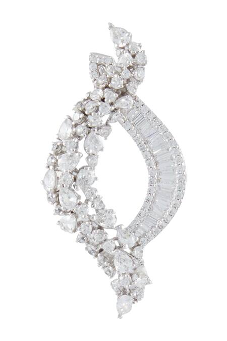 Shop_Ananta Jewels_Silver Plated Cubic Zirconia Interlooped Earrings _Online_at_Aza_Fashions