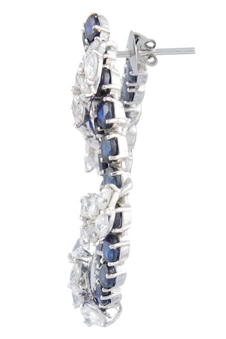 Buy_Ananta Jewels_Silver Plated Cubic Zirconia Circular Stone Earrings _Online_at_Aza_Fashions