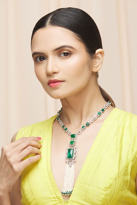 Ananta Jewels Geometric Stone Necklace 