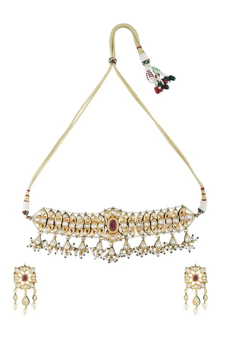 VIVINIA by Vidhi Mehra Polki Kundan Choker Set 