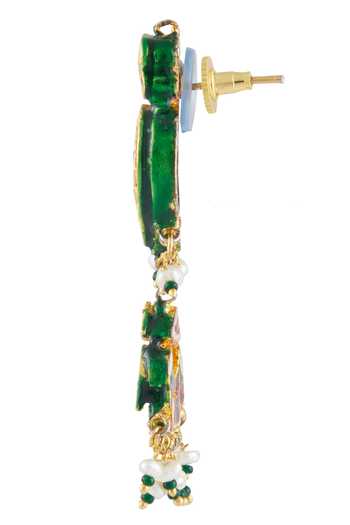 Vivinia By Vidhi Mehra_Gold Plated Pearls, Stones Kundan Drop Choker Set _at_Aza_Fashions