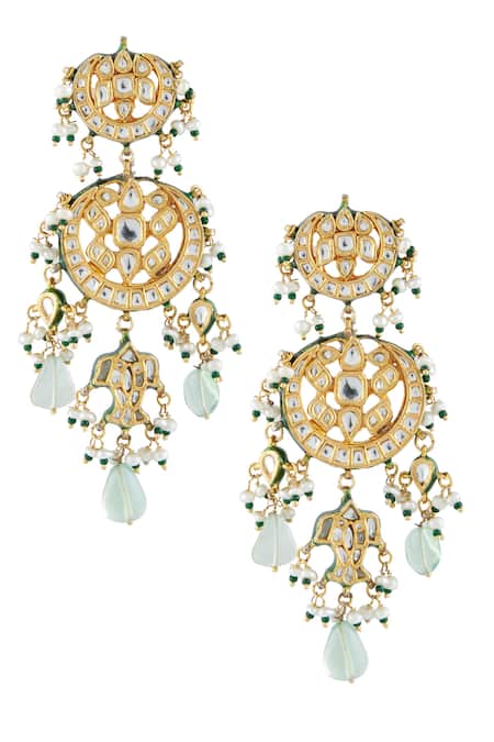 Vivinia By Vidhi Mehra Kundan Tiered Danglers 