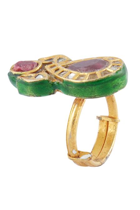 Vivinia By Vidhi Mehra Kundan Studded Ring 