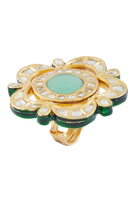 Vivinia By Vidhi Mehra Kundan Statement Ring 