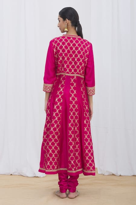 Gopi Vaid Brocade Anarkali Jacket Set 
