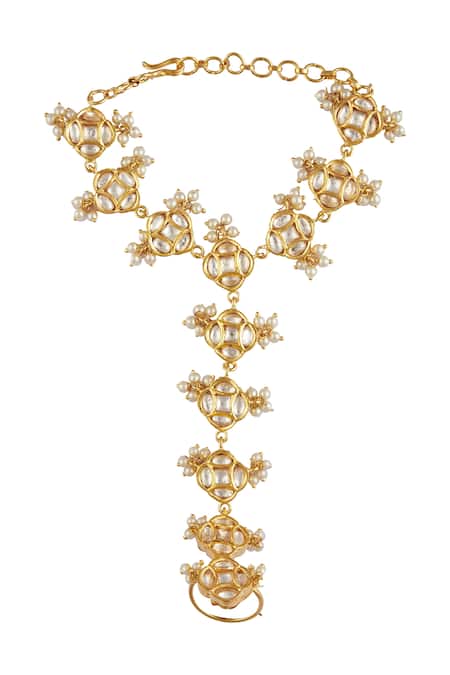 Moh-Maya by Disha Khatri Kundan Studded Hathphool 