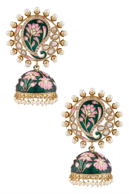 Moh-Maya by Disha Khatri Meenakari Jhumkas 