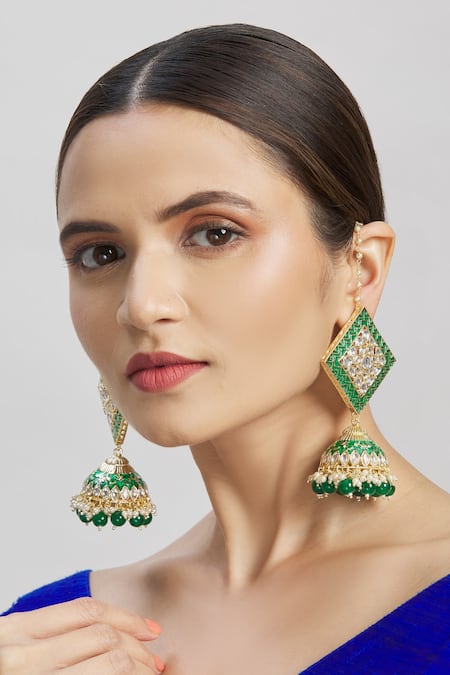 Moh-Maya By Disha Khatri Kundan Studded Jhumkas 