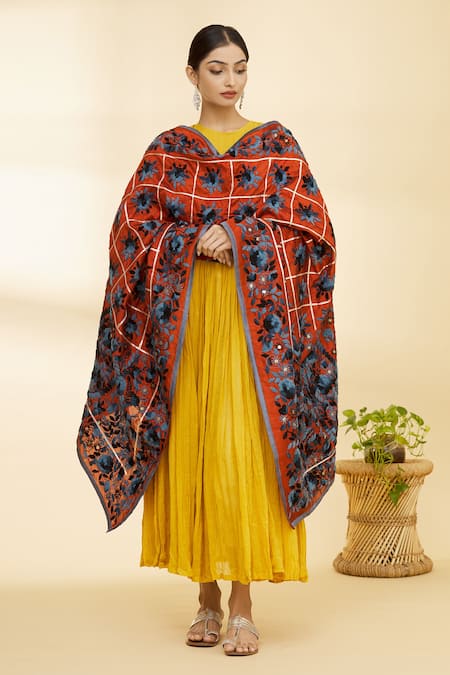 Khwaab by Sanjana Lakhani Phulkari Embroidered Dupatta 