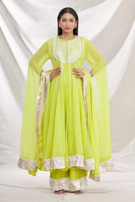 Aksh Lampi Embroidered Anarkali Palazzo Set 