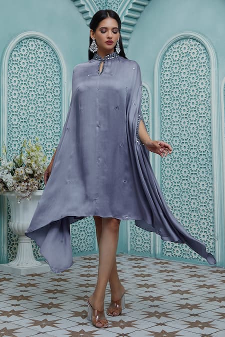 Aariyana Couture Mirror Work Asymmetric Kaftan 