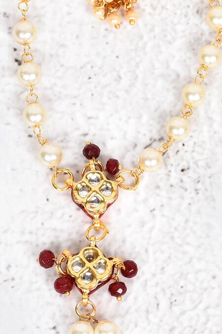 Buy Just Shradhas Gold Plated Pearls, Beads Kundan Hathphool Set Online at Aza Fashions Buy_Just Shradhas_Gold Plated Pearls, Beads Kundan Hathphool Set _Online_at_Aza_Fashions