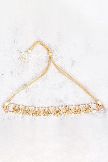Just Shradhas Crescent Moon Kundan Choker 