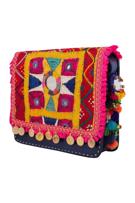Buy_Arnimaa_Multi Color Embroidered Kutchi Bag_Online_at_Aza_Fashions