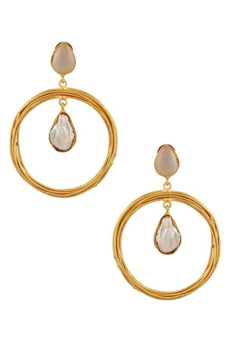 Arnimaa Stone Embellished Dangler Earrings 