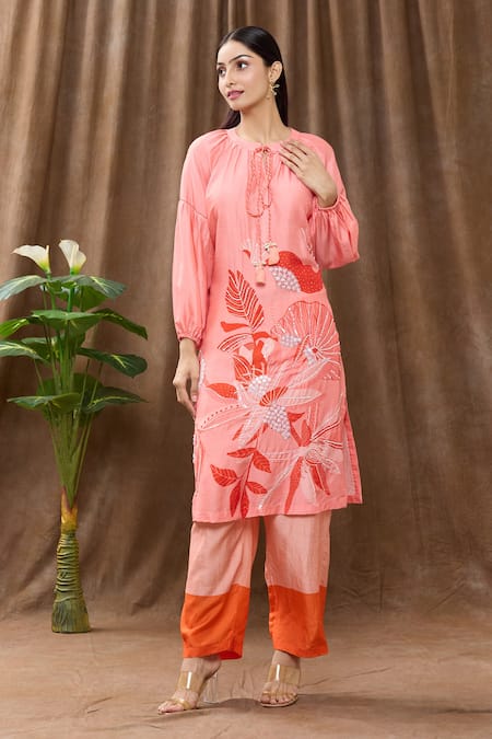 Archana Shah Tropical Print Kurta & Pant Set 