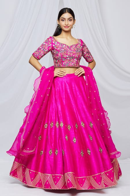 Neha Khullar Floral Embroidered Lehenga Set 