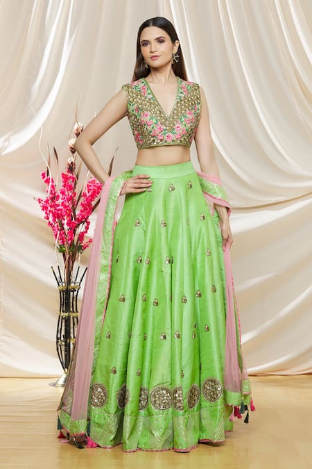 Neha Khullar Sequin Embroidered Lehenga Set 