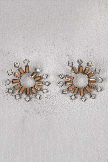 Auraa Trends Kundan Geometric Stud Earrings 