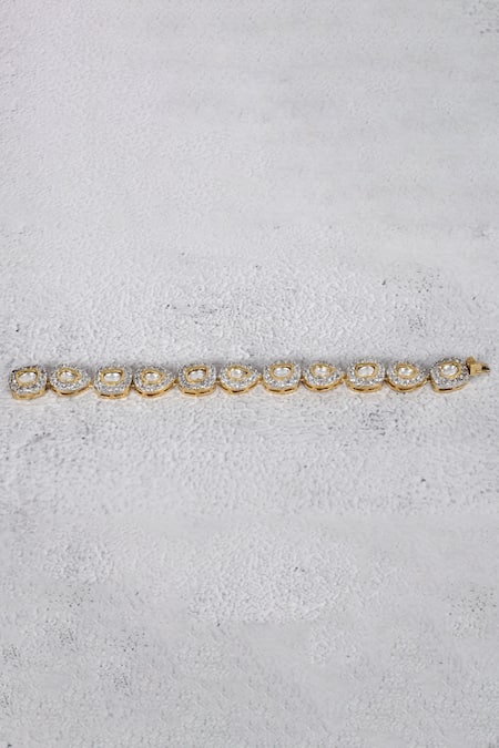 Buy Auraa Trends Gold Plated Crystals Kundan Teardrop Motif Bracelet Online at Aza Fashions Buy_Auraa Trends_Gold Plated Crystals Kundan Teardrop Motif Bracelet _Online_at_Aza_Fashions