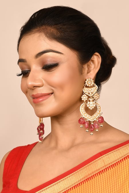 Auraa Trends Kundan Embellished Chandbalis 