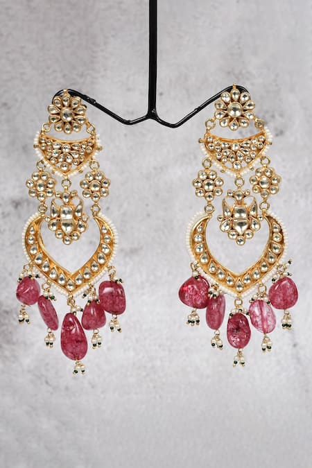 Auraa Trends Kundan Embellished Chandbalis 