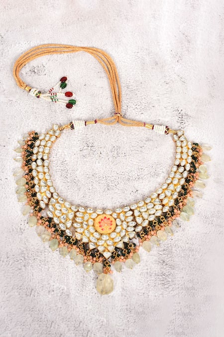 Auraa Trends Floral Kundan Necklace Set 