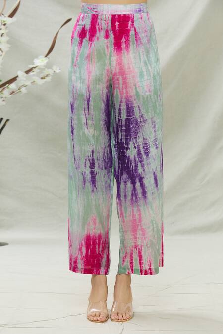 Shop Capisvirleo Purple Chanderi And Habutai Band Top & Pant Set Online at Aza Fashions Shop_Capisvirleo_Purple Chanderi And Habutai Band Top & Pant Set _Online_at_Aza_Fashions