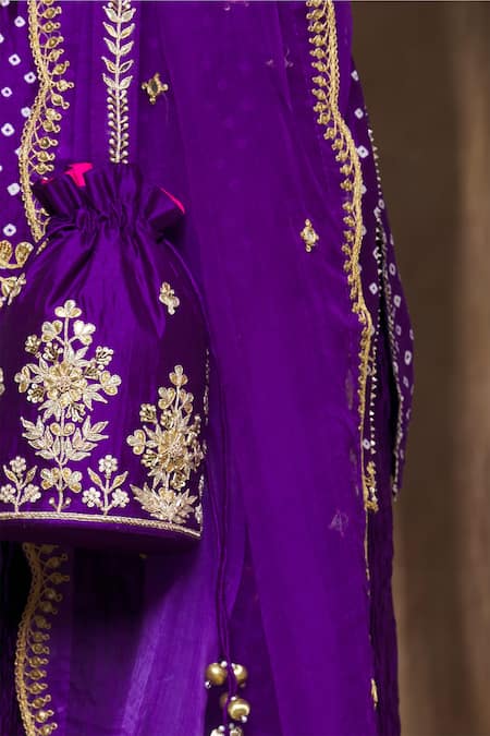 Shop_Surbhi Shah_Purple Embroidery Floral Potli _Online_at_Aza_Fashions