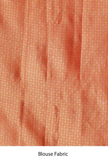 Shop_Vishwa By Pinki Sinha_Orange Pure Silk Banarasi Motifs Handwoven Saree_Online_at_Aza_Fashions