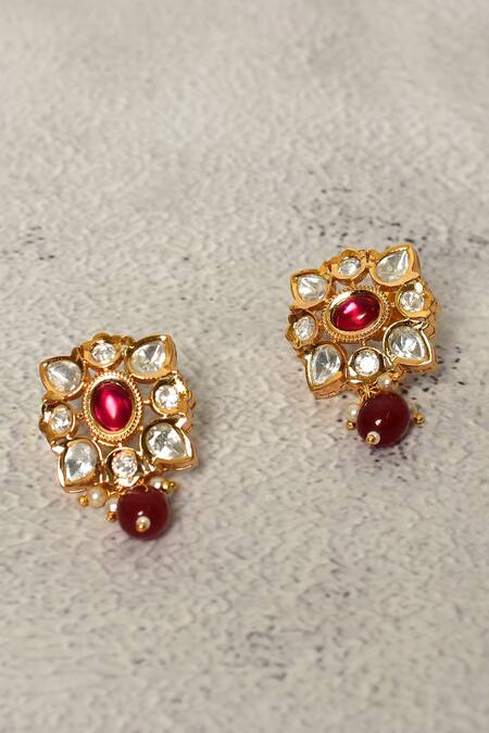 Our Purple Studio_Gold Plated American Diamonds Multi Layered Choker Set _at_Aza_Fashions