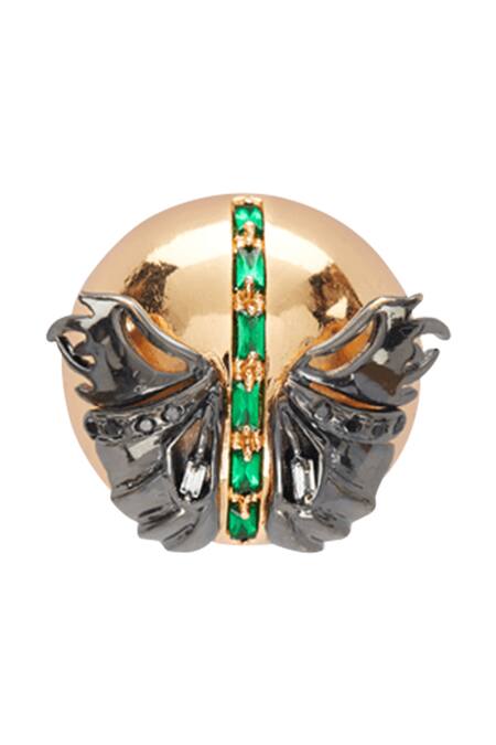 Buy Outhouse Gold Plated Crystals Papilio Button Stud Earrings Online at Aza Fashions Buy_Outhouse_Gold Plated Crystals Papilio Button Stud Earrings _Online_at_Aza_Fashions