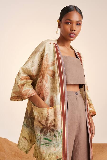 Buy_Cord_Beige Print Woods Open June Cape _Online_at_Aza_Fashions