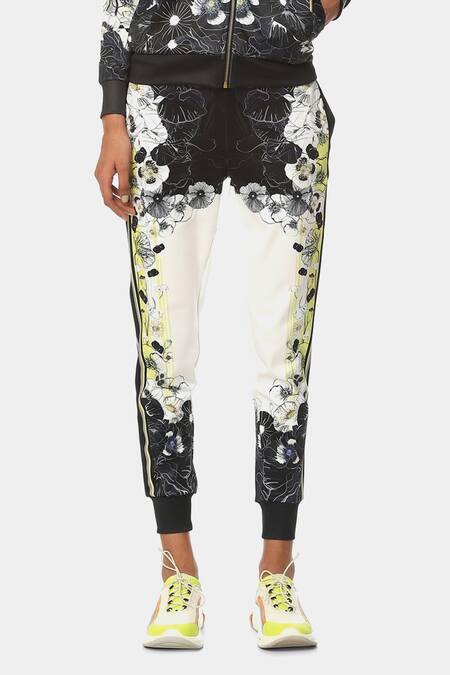 Buy Satya Paul White Scuba Botanical Pattern Joggers Online at Aza Fashions Buy_Satya Paul_White Scuba Botanical Pattern Joggers _Online_at_Aza_Fashions