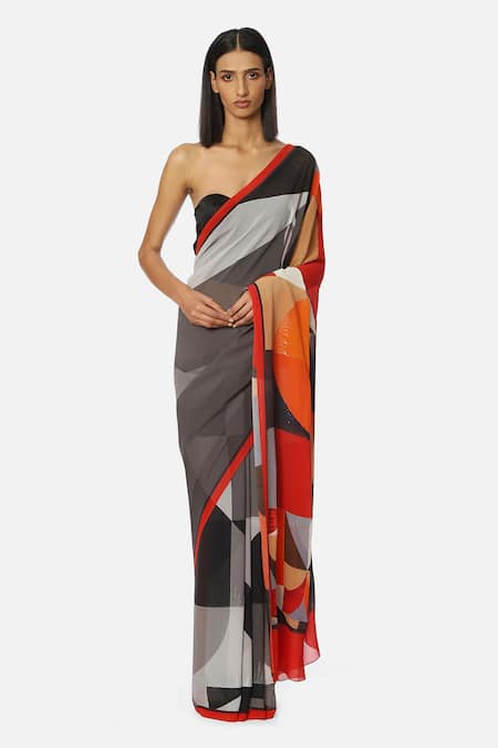 Satya Paul Geo Embellished Saree 