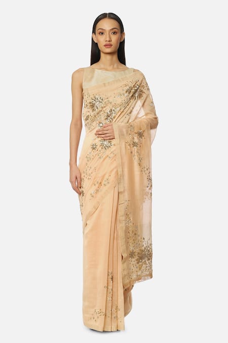 Satya Paul Chanderi Silk Embroidered Saree 