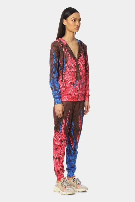 Satya Paul Multi Color Polyester Floral Pattern Jogger Pant Online at Aza Fashions Satya Paul_Multi Color Polyester Floral Pattern Jogger Pant _Online_at_Aza_Fashions