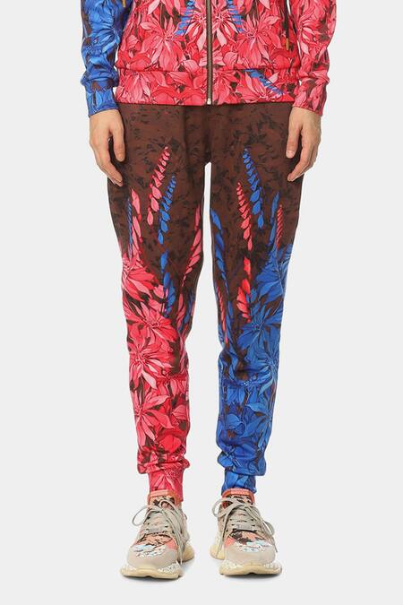 Buy Satya Paul Multi Color Polyester Floral Pattern Jogger Pant Online at Aza Fashions Buy_Satya Paul_Multi Color Polyester Floral Pattern Jogger Pant _Online_at_Aza_Fashions