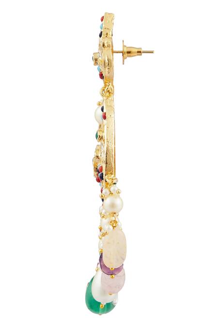 Shop_Kiara_Multi Color Crystals, Pearls Kundan Embellished Chandbalis_Online_at_Aza_Fashions