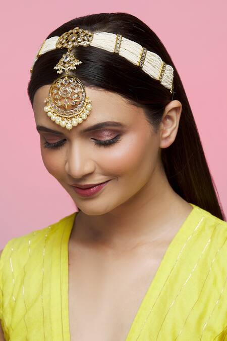 Kiara_Gold Plated Floral Embellished Choker_at_Aza_Fashions