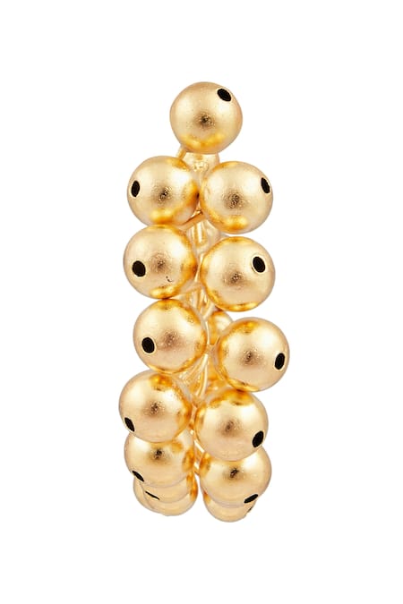 Khushi Jewels_Gold Plated Beads Hoops _at_Aza_Fashions