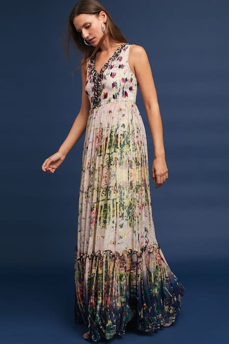 Bhanuni By Jyoti Floral Printed Gown 