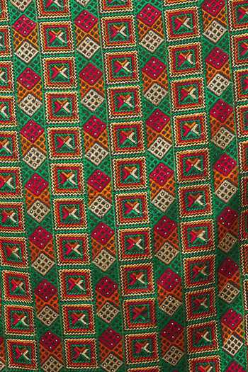 Buy_Naintara Bajaj_Multi Color Silk Embroidery Geometrical Phulkari Dupatta_Online_at_Aza_Fashions