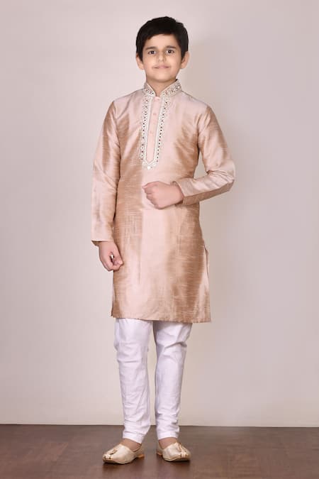 Arihant Rai Sinha Beige Silk Kurta Set 
