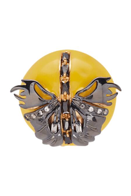 Buy Outhouse Gold Plated Crystals Papilio Button Stud Earrings Online at Aza Fashions Buy_Outhouse_Gold Plated Crystals Papilio Button Stud Earrings _Online_at_Aza_Fashions