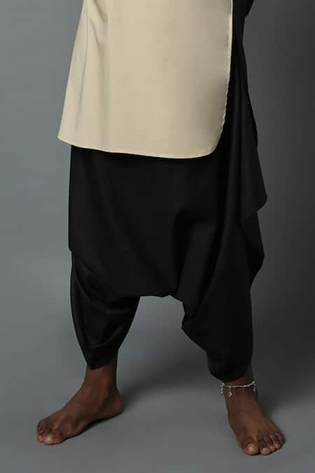 Black - Brown - White Lycra Side Plated Dhoti Patiala Salwar Harem Pants  Combo Pack Of 3