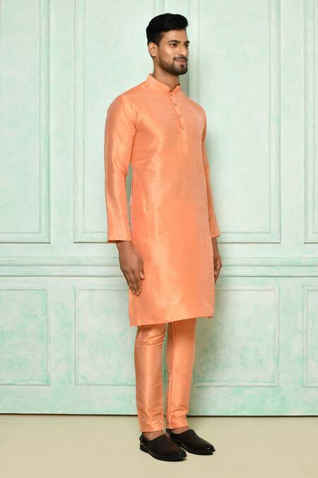 Buy Arihant Rai Sinha Orange Silk, Cotton Stones Kurta And Pant Set Online at Aza Fashions Buy_Arihant Rai Sinha_Orange Silk, Cotton Stones Kurta And Pant Set_Online_at_Aza_Fashions