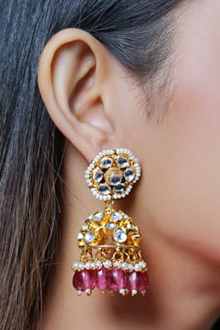 Retro Indian Bollywood Kundan Jhumka Jhumki Three-layer Drop Earrings For  Women Boho Ethnic Gypsy Fashion